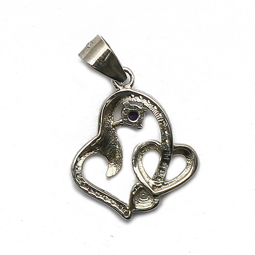 925 Sterling silver pendant unbalanced heart shape women jewelry accessories