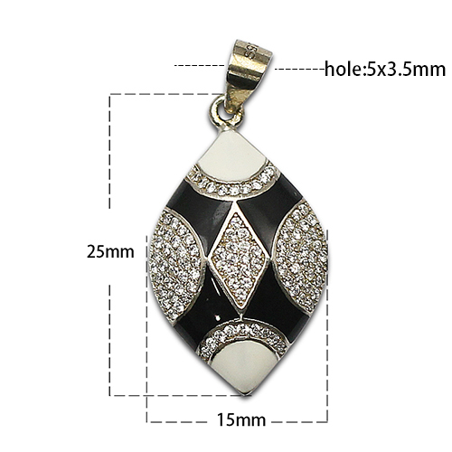 925 Sterling silver epoxy zircon necklace pendant jewelry making charms
