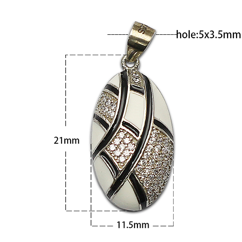 925 Sterling silver epoxy zircon jewelry making necklace pendant custom jewelry making