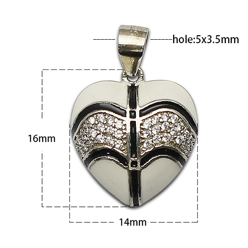 925 Sterling silver heart pendant with zircon gift for women custom jewelry making