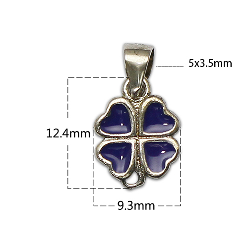 925 Sterling silver four-leaf clover pendant epoxy process unique gifts jewelry and accessories