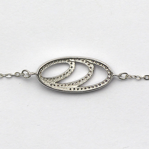 925 Sterling silver zircon charm bracelet ladies accessories jewelry chain nickel free