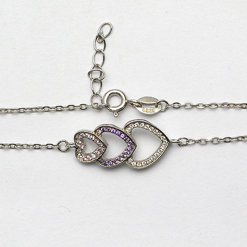 925 Sterling silver heart bracelet pave zircon chain special jewelry and accessories