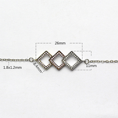 925 Sterling silver zircon charm bracelet novel fashionable jewelry making findings
