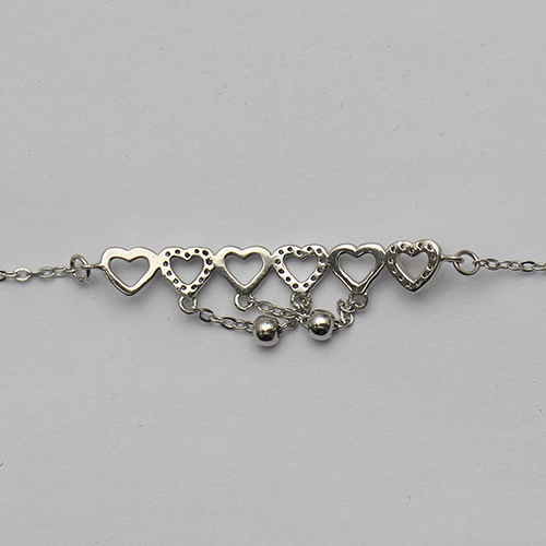925 Sterling silver heart bracelet plated with zircon unique chain jewelry making charms