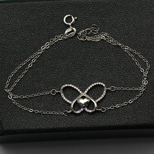 925 Sterling silver butterfly bracelet plated with zircon delicate jewelry