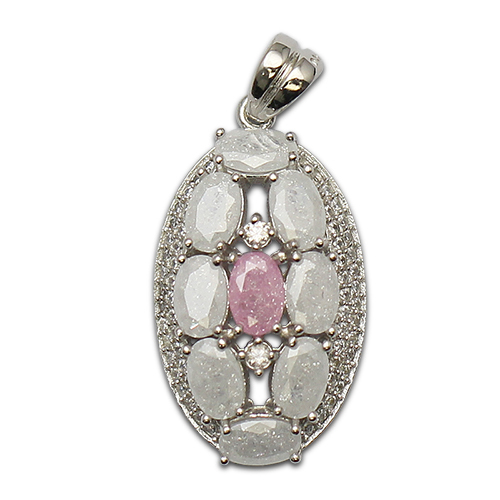 925 Sterling silver pendant studded with zircons in diamond polishing diy jewelry accessories charms