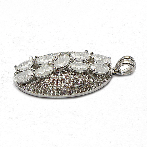 925 Sterling silver zircon necklace pendant beautiful design nickel free jewelry