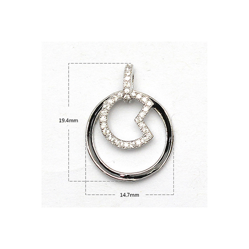 925 Sterling silver pendant zircon micro inlay charm unique nickel free jewelry