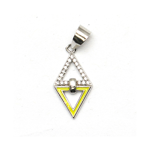 925 Sterling silver triangle pendant zirconium plated nickel free jewelry