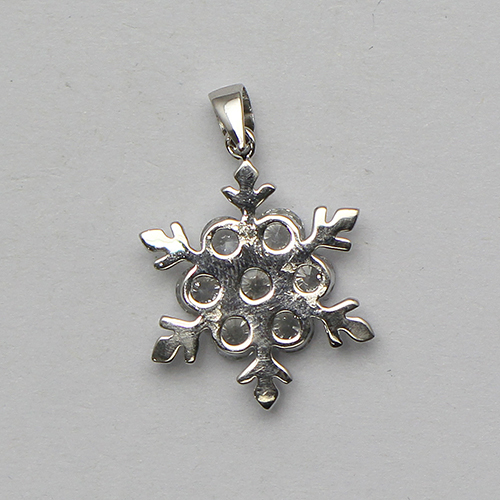 925 Sterling Silver Snowflake Stud Earring Plated with Zircon Jewelry Making