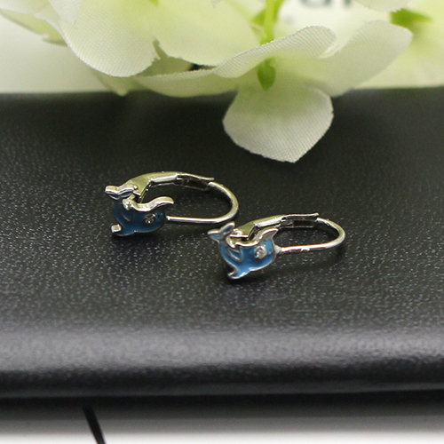 925 Sterling Silver Dolphin Ear Hook Jewelry Gift for Little Girl Princess Delicate Earring Leverback Earrings Hooks