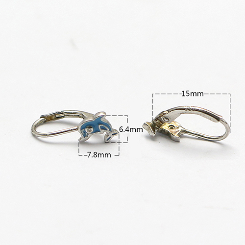 925 Sterling Silver Dolphin Ear Hook Jewelry Gift for Little Girl Princess Delicate Earring Leverback Earrings Hooks