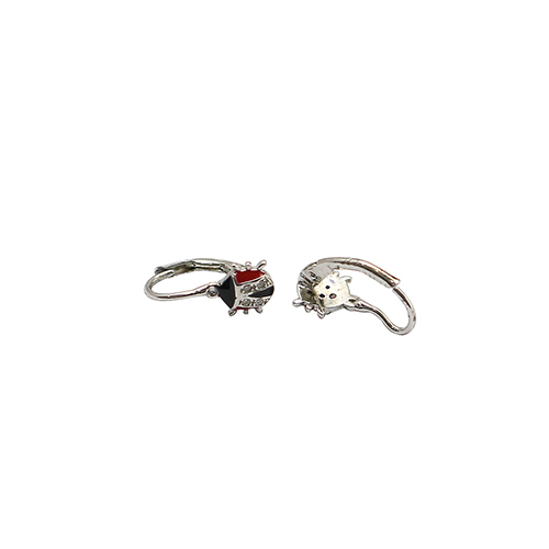 925 Sterling Silver Ladybug Ear Hook Cute Lovely Earring DIY Jewelry Accessories Leverback Earrings Hooks