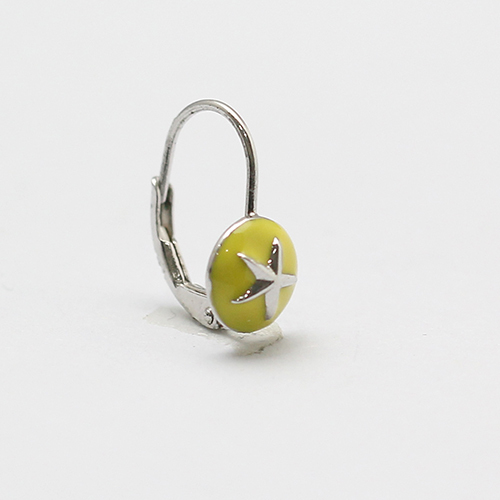 925 Sterling Silver Yellow Pentagram Ear Hook Earring Jewelry Leverback Earrings Hooks