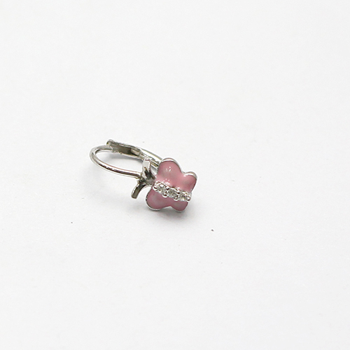925 Sterling Silver Pink Butterfly Earring Fashion Unique Ear Hook Gift for Friend Leverback Earrings Hooks