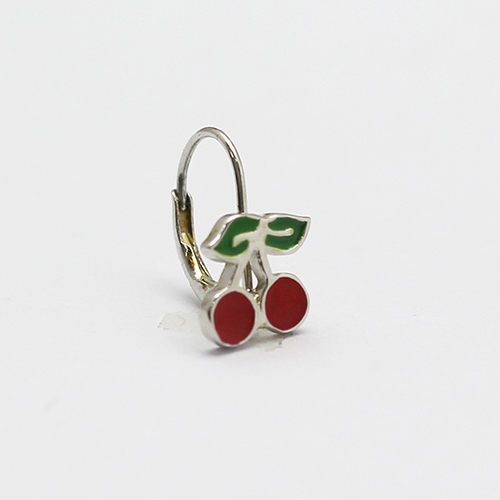 925 Sterling silver red cherry ear hook lovely simple jewelry findings accessories