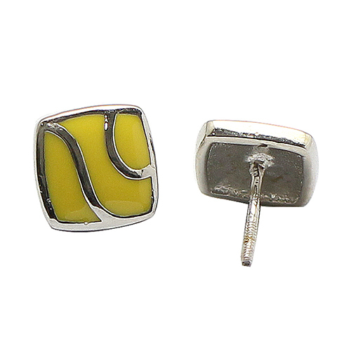 925 Sterling Silver Yellow Stud Earrings Unique Gifts for Kids Jewelry Making Wholesale