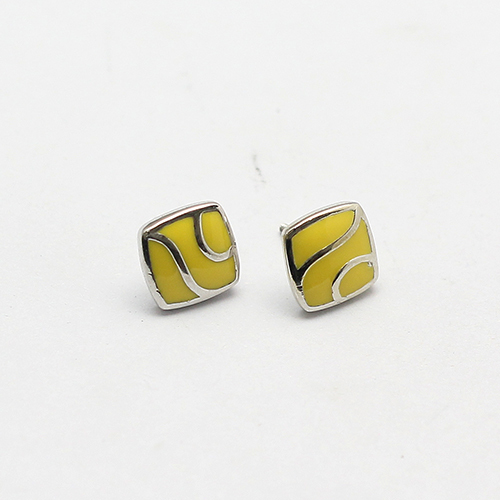 925 Sterling Silver Yellow Stud Earrings Unique Gifts for Kids Jewelry Making Wholesale