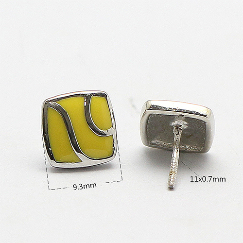 925 Sterling Silver Yellow Stud Earrings Unique Gifts for Kids Jewelry Making Wholesale