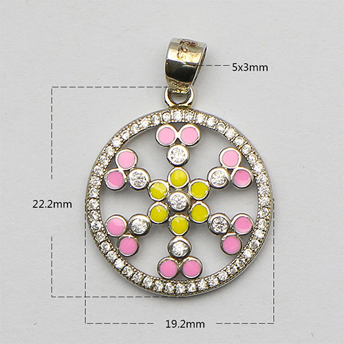 925 Sterling silver pendant snowflake flower diy accessories jewelry