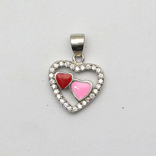925 Sterling silver necklace pendant double heart charm unique jewelry accessories nickel free