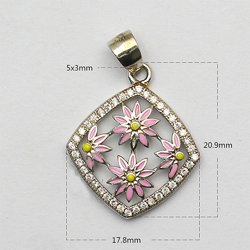 925 Sterling silver daisy necklace pendant fashion jewelry nickel free wholesale jewelry findings DIY
