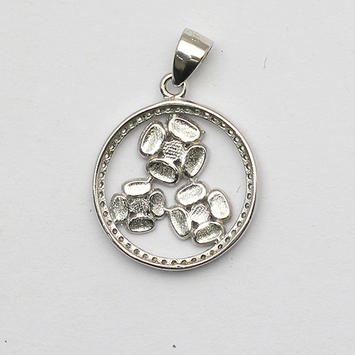 925  Sterling silver necklace pendant pink flower custom jewelry making