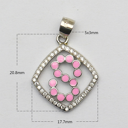 Sterling silver fashion women zircon charm pendant wholesale wedding jewelry with hollow letter S