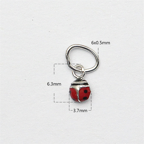 925 Sterling Silver Cute Ladybug kids' Charm Pendant Toddler Charm Gift