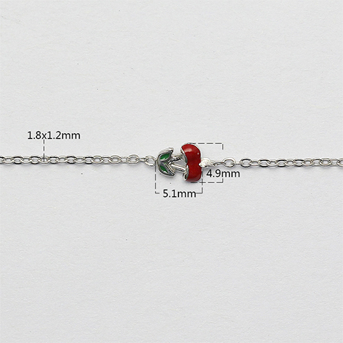 925 Sterling silver cherry bracelet dainty and pretty jewelry making findings wholesale china