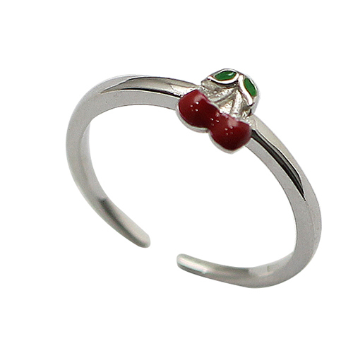 925 Sterling Silver Cherry Children's Fine Jewelry Rings Little Girl Gift