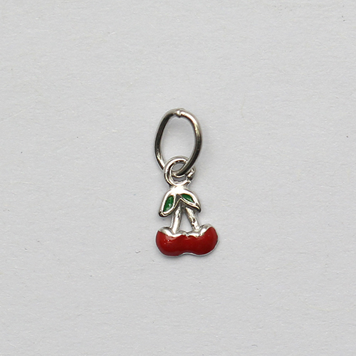 925 Sterling silver Charm Pendant  Birthday Gift for Kid Boy Fruit Cherry Baby Jewelry
