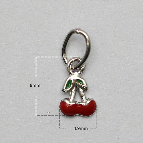 925 Sterling silver Charm Pendant  Birthday Gift for Kid Boy Fruit Cherry Baby Jewelry