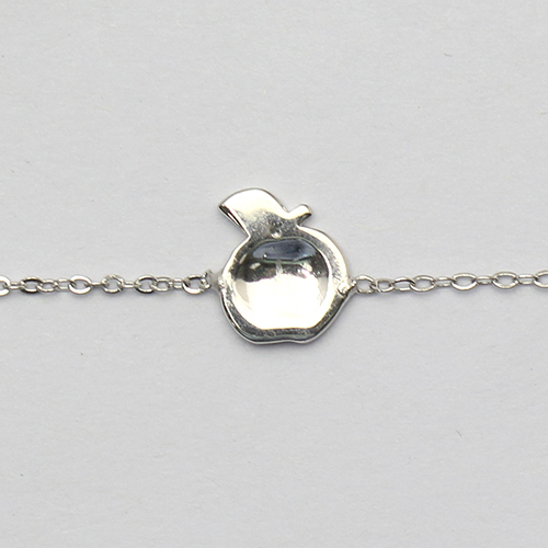 925 Sterling silver bracelet with apple custom birthstone jewelry