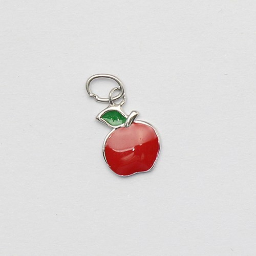 925 Sterling Silver Birthstone Charm Pendant Fruit Apple Diy Jewelry Wholesale