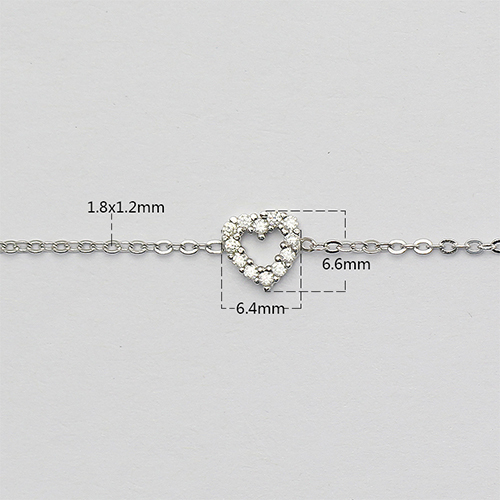 925 Sterling silver love heart bracelet jewelry charm Christmas gift for kids