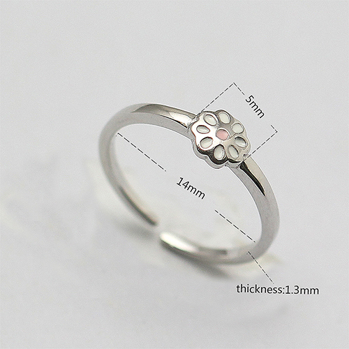 925 Sterling silver Rings for Teenage Daughters Flower Fine Children's Jewelry