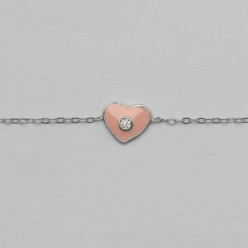 925 Sterling silver bracelet pink heart baby girl jewelry charm children's personalized gifts