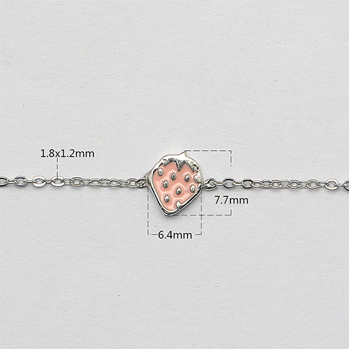 925 Sterling silver children's adjustable bracelet strawberry diy accessories jewelry