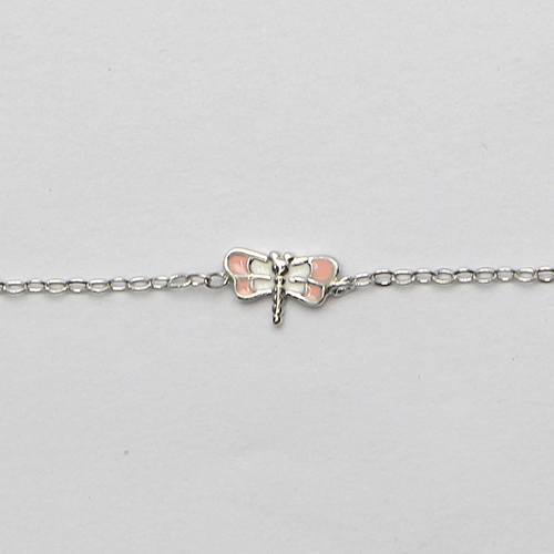 925 Sterling Silver Fashion Pink dragonfly Gift For School Girls Kids Lady Bracelets Jewelry Wholesale