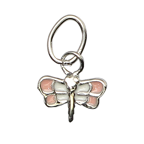925 Sterling Silver Toddler Costume Jewelry Fashion Pink butterfly Charm Pendant