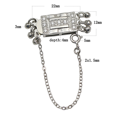 925 silver plunger clasp, DIY Zircon necklace, bracelet clasp Connector Jewelry finding