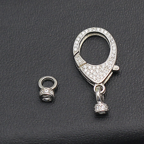 925 Sterling silver Micro Pave Zircon Lobster Clasp DIY Jewelry Findings Jewelry Hooks Necklace/Bracelet Connector