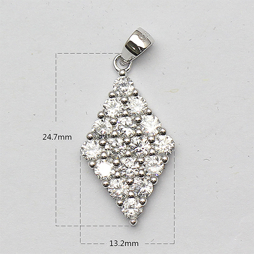 Romantic Women Silver 925 Jewelry for Wedding Fashion Zircon Great Shining Rhombic Charm Pendant Earring Set for Women 2-Piece J