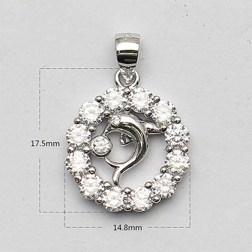 Romantic Women Silver 925 Jewelry for Wedding Fashion Hollow Round wiith Zircon Dolphin Necklace Charm Pendant/Earrings Gift Set