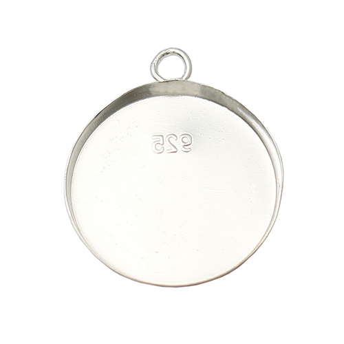 925 Sterling Silver Pendant Tray 1 Inch Round Bezel