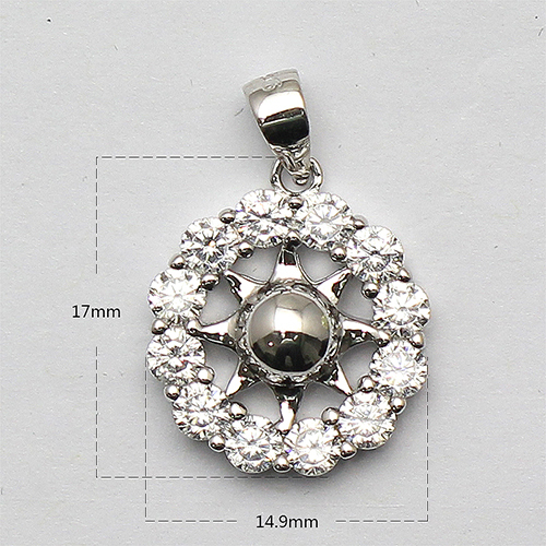 Wholesale Snowflower Jewelry Sets Sterling Silver Fashion Sunflower Zircon Charm Pendant Necklace Earrings