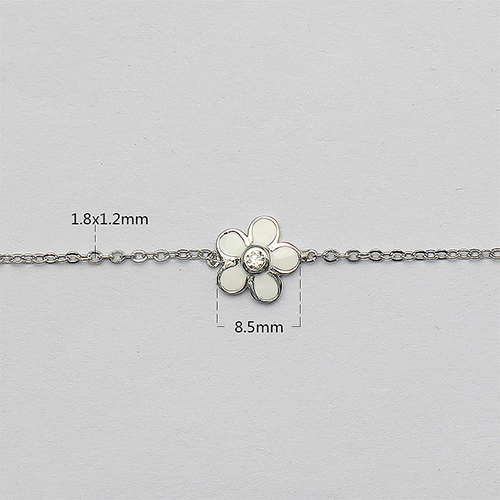 925 Sterling Silver Girl Birthstone Necklace Flower Charm Pendant Christening Jewelry