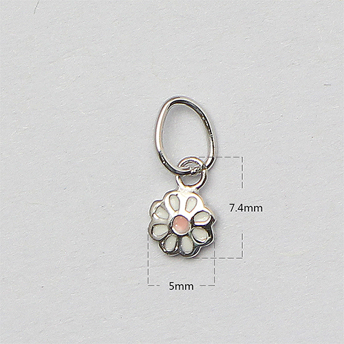 925 Sterling Silver Toddler Jewelry Flower Charm Pendant Necklace&Ring Christmas Gift for Kid Girls
